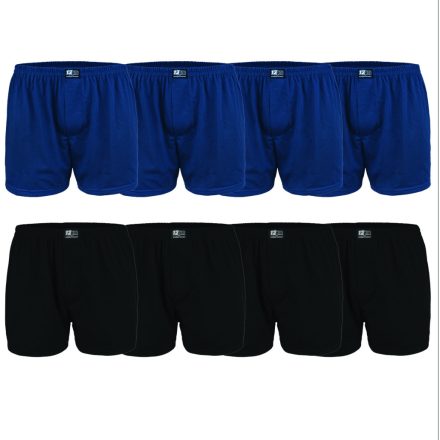 színes bő boxer 8 darabos csomag fekete+sötétkék