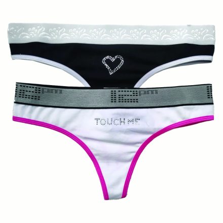 sport tanga két darabos csomagban fehér fekete